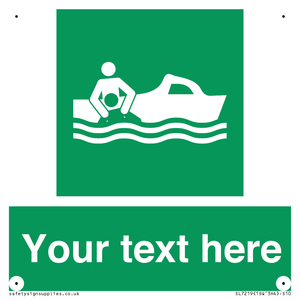 Custom sign safe condition Rescue boat